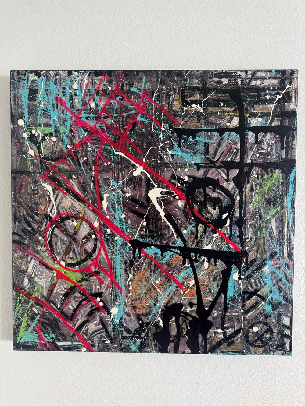 Abstract Mixed-Media Wall Art - Multicolor Contemporary Canvas